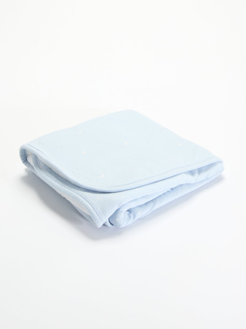Manta estampada de algodón jersey y polar Azul - Kiabi