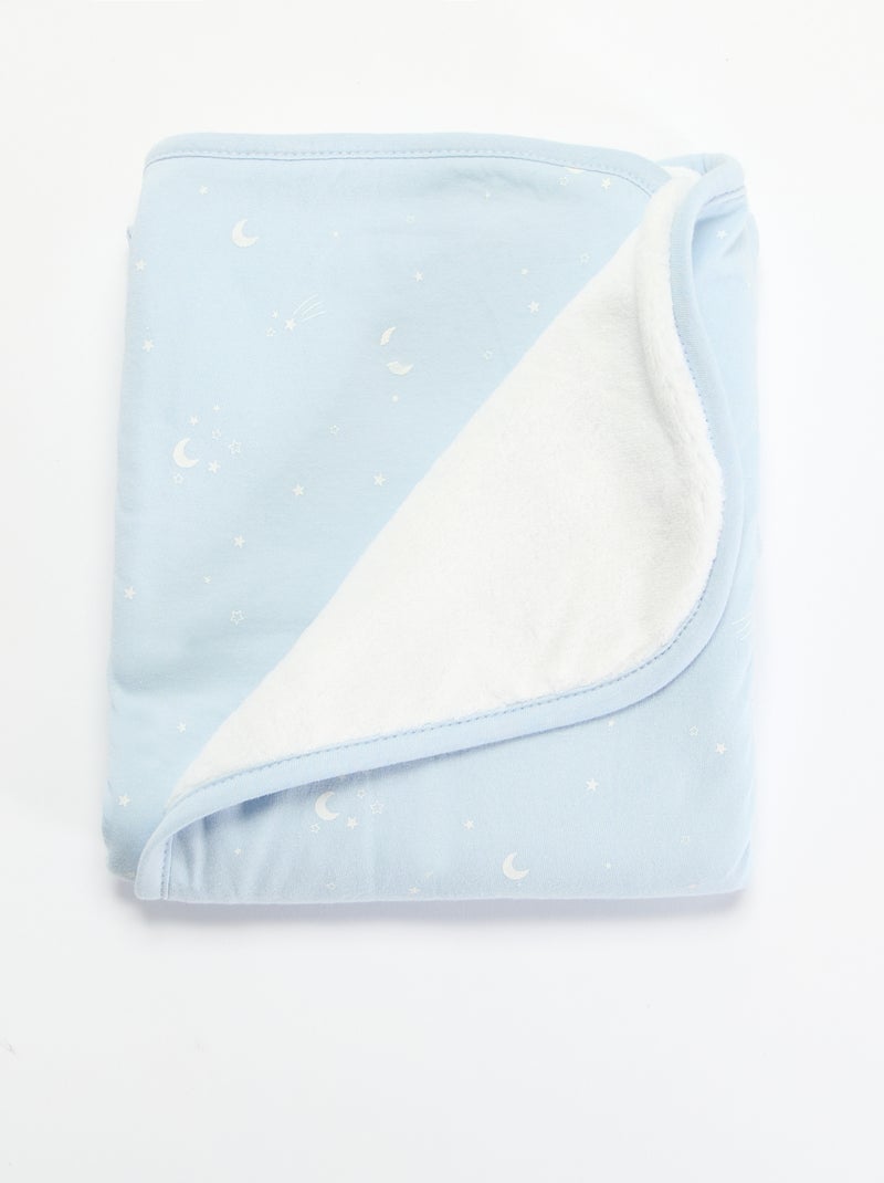 Manta estampada de algodón jersey y polar Azul - Kiabi