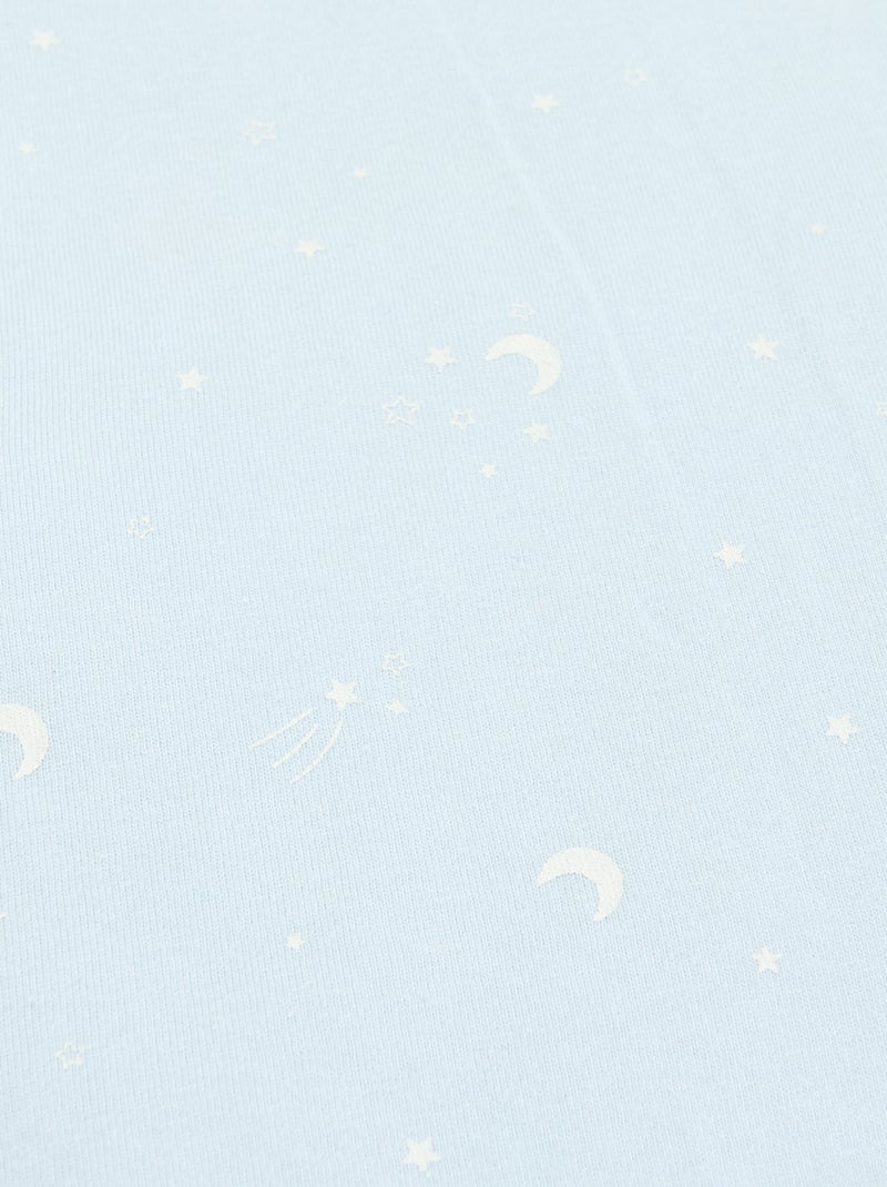 Manta estampada de algodón jersey y polar Azul - Kiabi