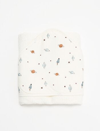 Manta estampada de algodón jersey y polar