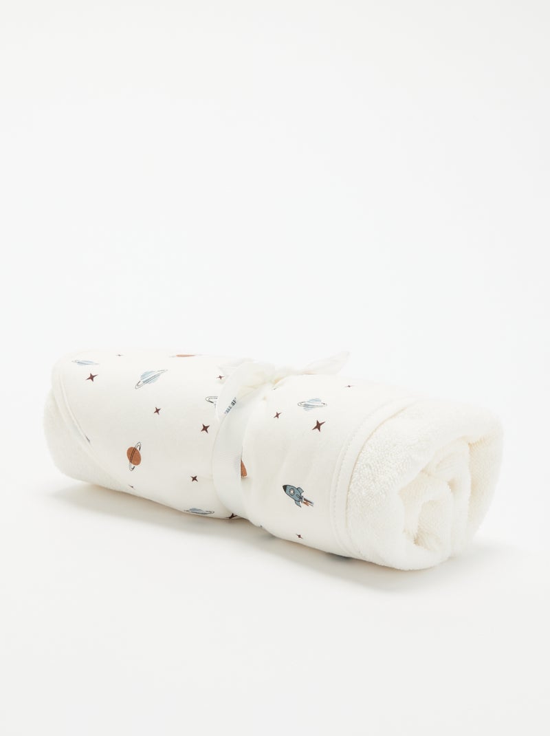 Manta estampada de algodón jersey y polar Azul - Kiabi