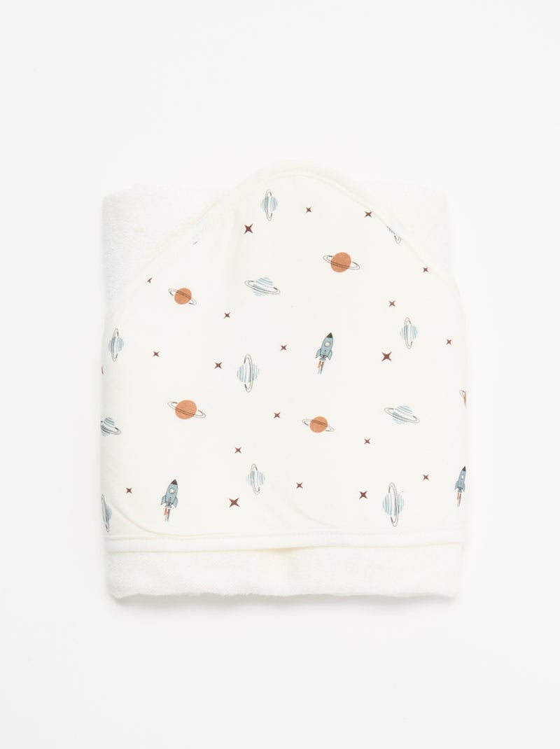 Manta estampada de algodón jersey y polar Azul - Kiabi
