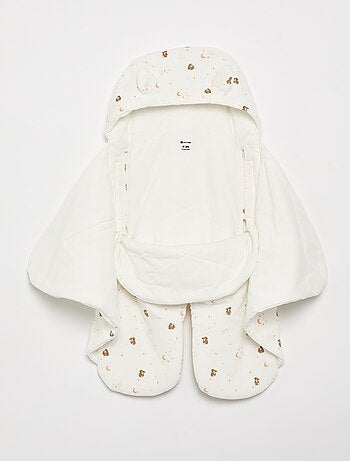 Manta estampada de algodón jersey y polar