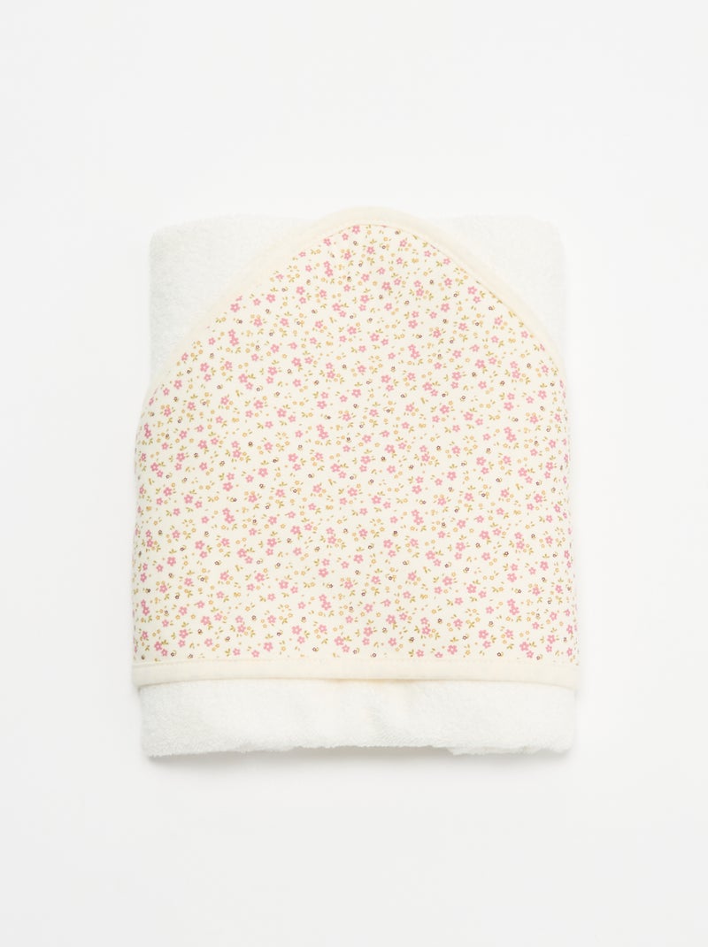 Manta estampada de algodón jersey y polar Blanco - Kiabi
