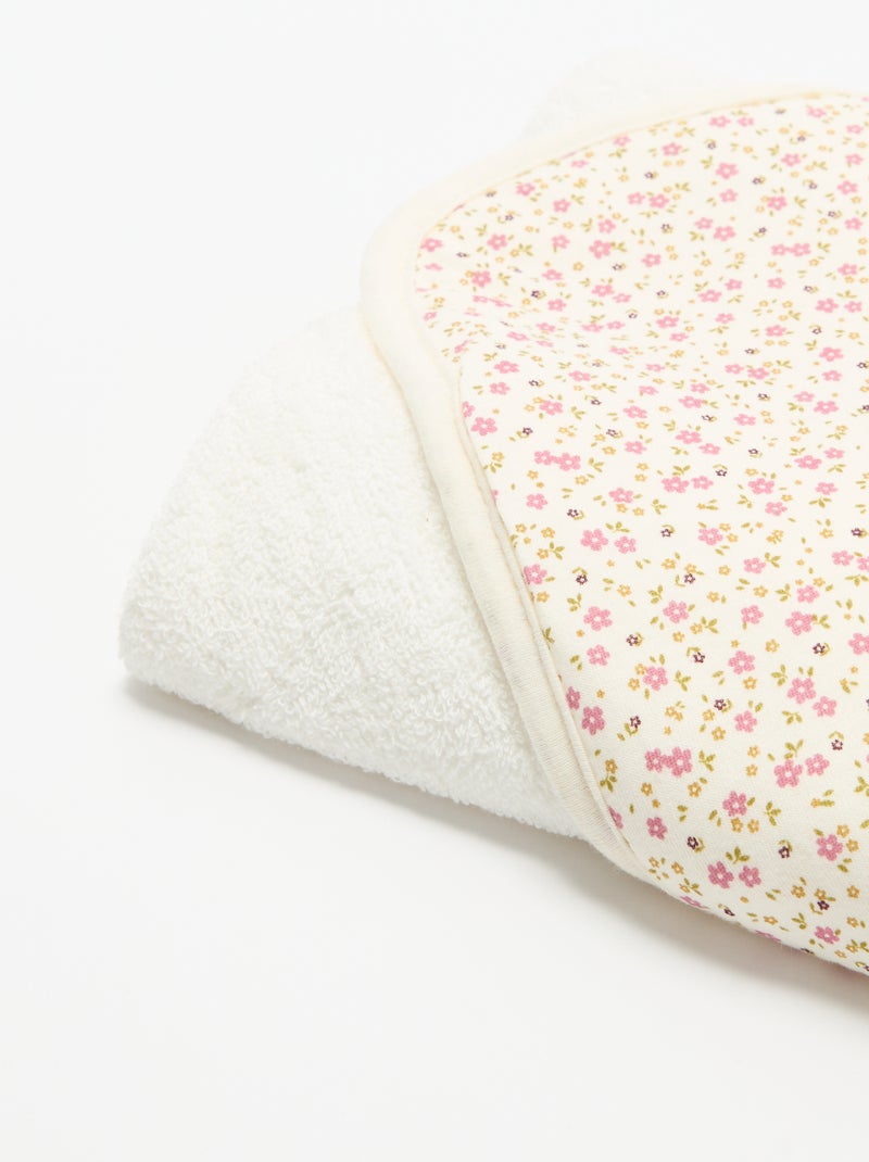 Manta estampada de algodón jersey y polar Blanco - Kiabi