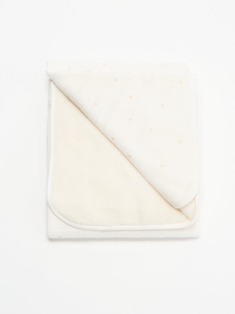 Manta estampada de forro polar Blanco - Kiabi