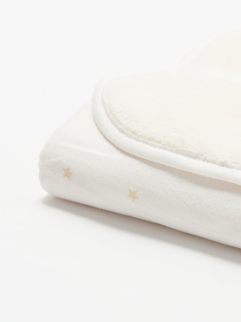 Manta estampada de forro polar Blanco - Kiabi
