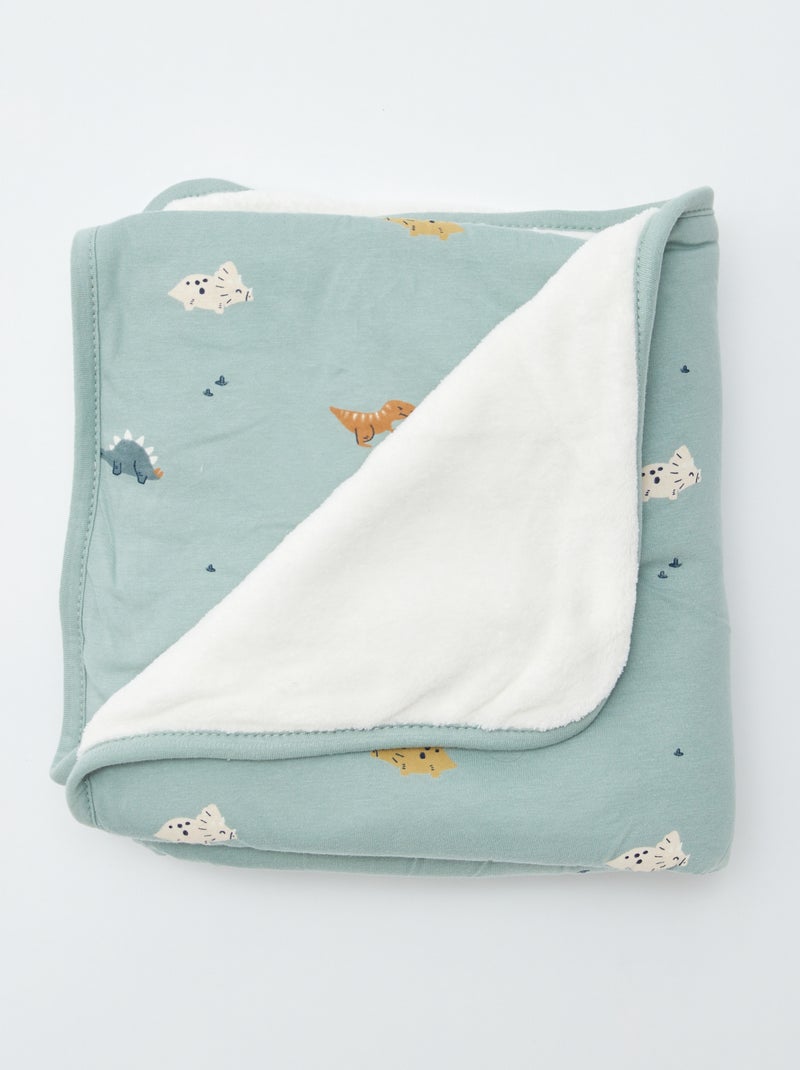 Manta estampada de punto de algodón AZUL - Kiabi