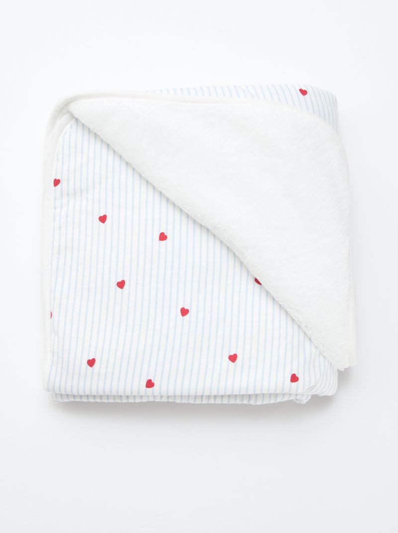 Manta estampada de punto de algodón Azul - Kiabi