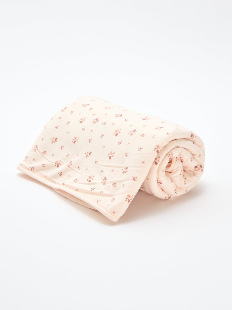 Manta estampada de punto de algodón Rosa - Kiabi
