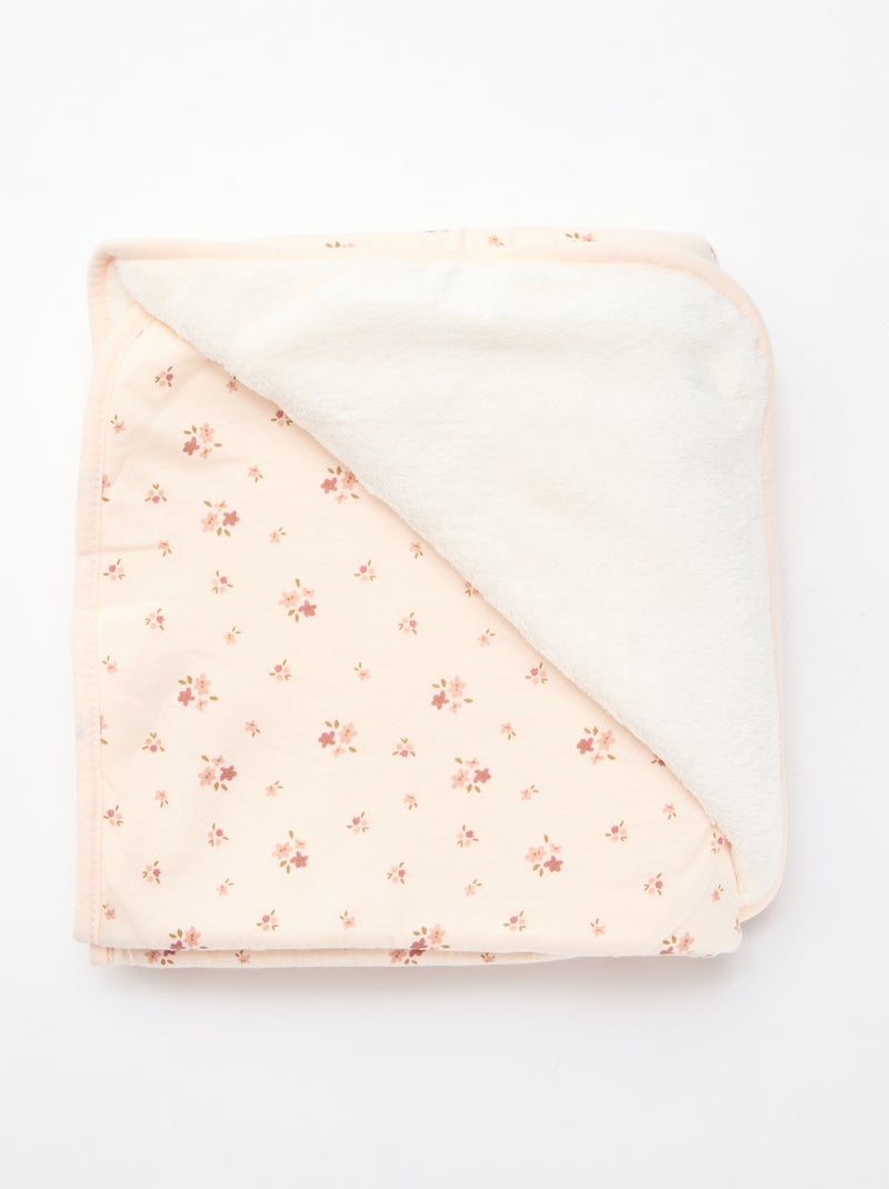 Manta estampada de punto de algodón Rosa - Kiabi