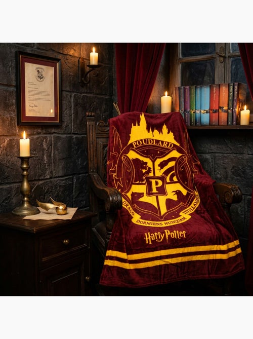 Manta Franela Harry Potter Hogwarts 130x160cm – Escudo Dorado – Licencia Oficial Warner Bros. - Kiabi Manta Franela Harry Potter Hogwarts 130x160cm – Escudo Dorado – Licencia Oficial Warner Bros. - Kiabi
