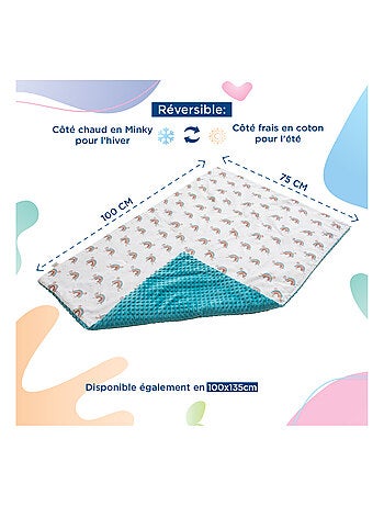 Manta infantil 75 x 100 en algodón OEKO-TEX y Minky | SUPERBE BEBE