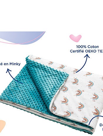 Manta infantil 75 x 100 en algodón OEKO-TEX y Minky | SUPERBE BEBE