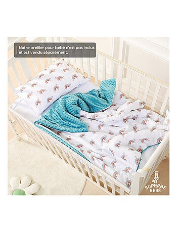 Manta infantil 75 x 100 en algodón OEKO-TEX y Minky | SUPERBE BEBE