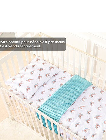 Manta infantil 75 x 100 en algodón OEKO-TEX y Minky | SUPERBE BEBE