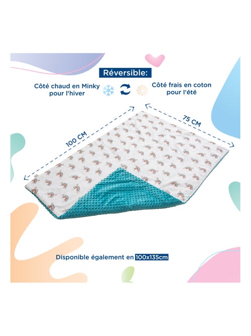 Manta infantil 75 x 100 en algodón OEKO-TEX y Minky | SUPERBE BEBE - Kiabi