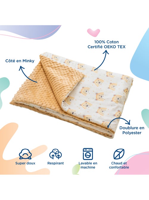 Manta infantil de algodón Oeko-tex y Minky | SUPERBE BEBE - Kiabi Manta infantil de algodón Oeko-tex y Minky | SUPERBE BEBE - Kiabi