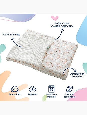 Manta infantil de algodón Oeko-tex y Minky | SUPERBE BEBE