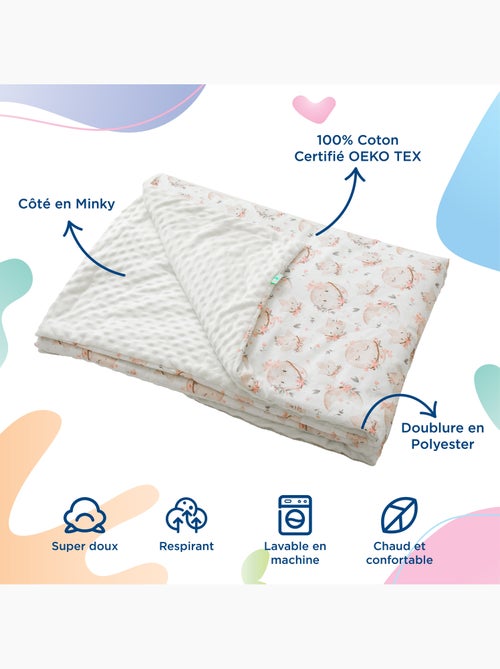Manta infantil de algodón Oeko-tex y Minky | SUPERBE BEBE - Kiabi