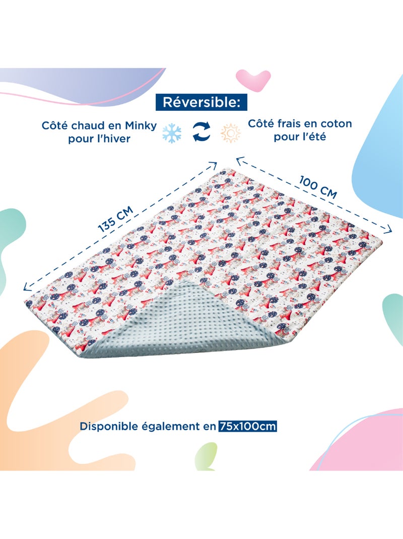 Manta infantil de algodón Oeko-tex y Minky | SUPERBE BEBE Gris - Kiabi
