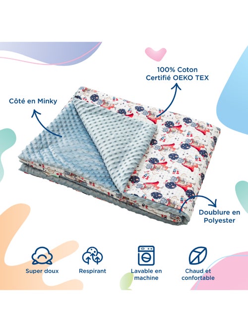 Manta infantil de algodón Oeko-tex y Minky | SUPERBE BEBE - Kiabi Manta infantil de algodón Oeko-tex y Minky | SUPERBE BEBE - Kiabi