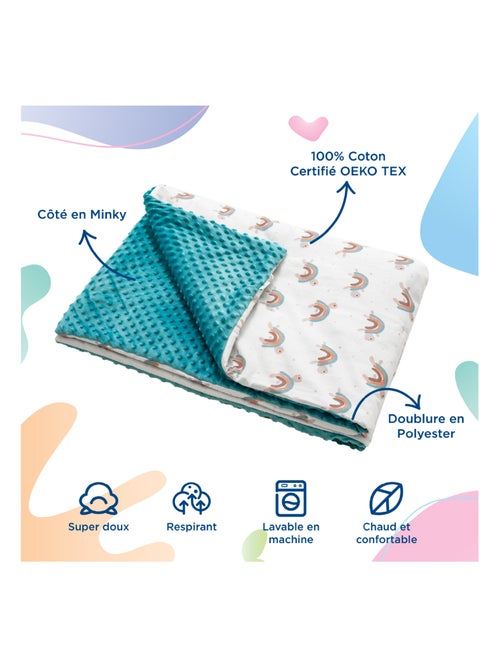 Manta infantil de algodón Oeko-tex y Minky | SUPERBE BEBE - Kiabi Manta infantil de algodón Oeko-tex y Minky | SUPERBE BEBE - Kiabi