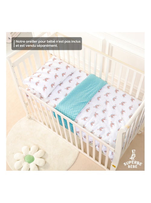 Manta infantil de algodón Oeko-tex y Minky | SUPERBE BEBE - Kiabi Manta infantil de algodón Oeko-tex y Minky | SUPERBE BEBE - Kiabi