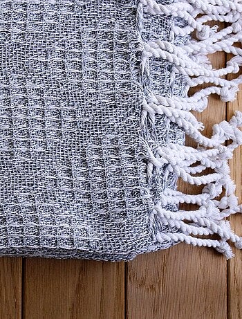 Manta jacquard con flecos