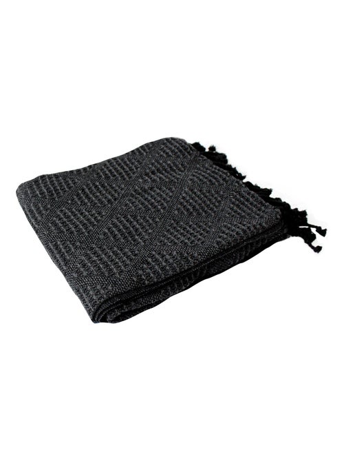 Manta jacquard con flecos - Kiabi