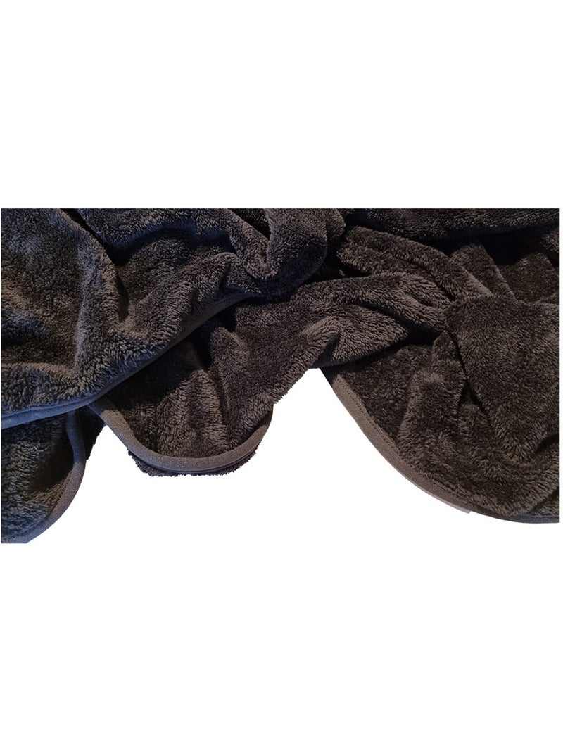Manta lisa de gran tamaño Negro Negro - Kiabi