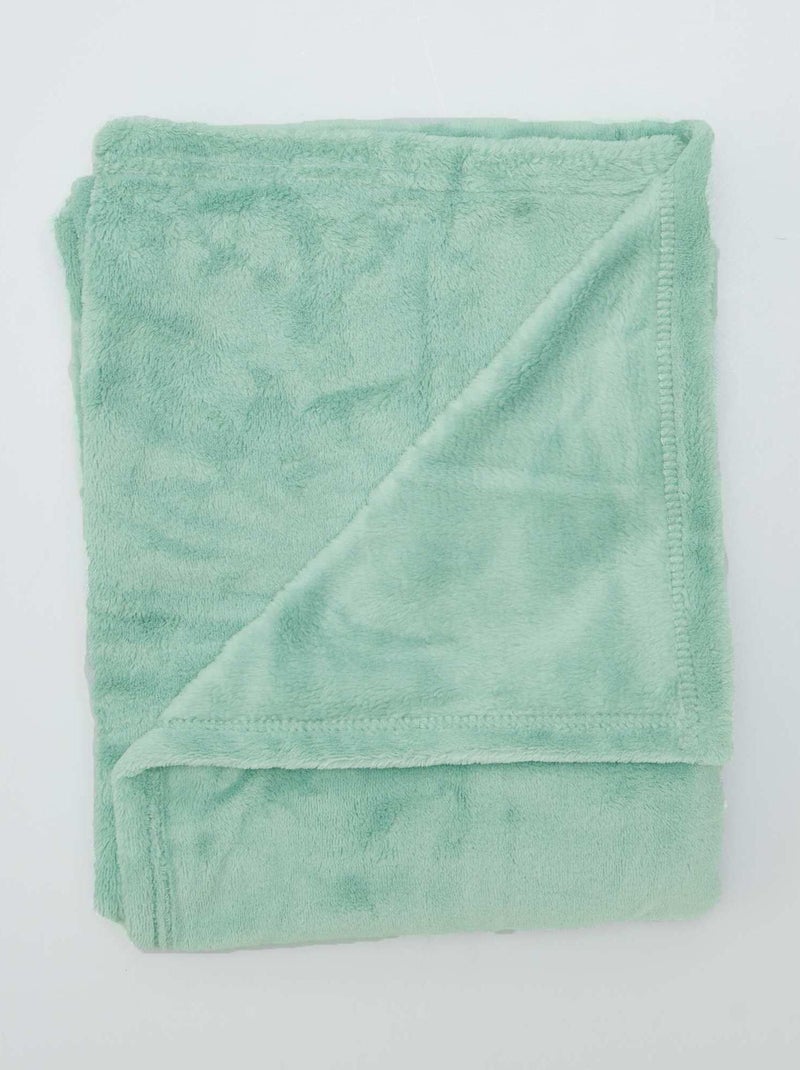 Manta lisa en tejido polar AZUL - Kiabi