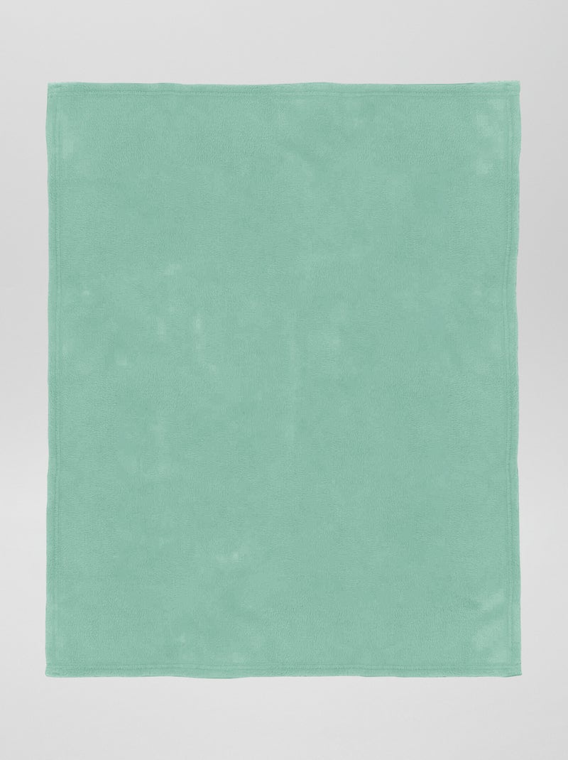 Manta lisa en tejido polar AZUL - Kiabi