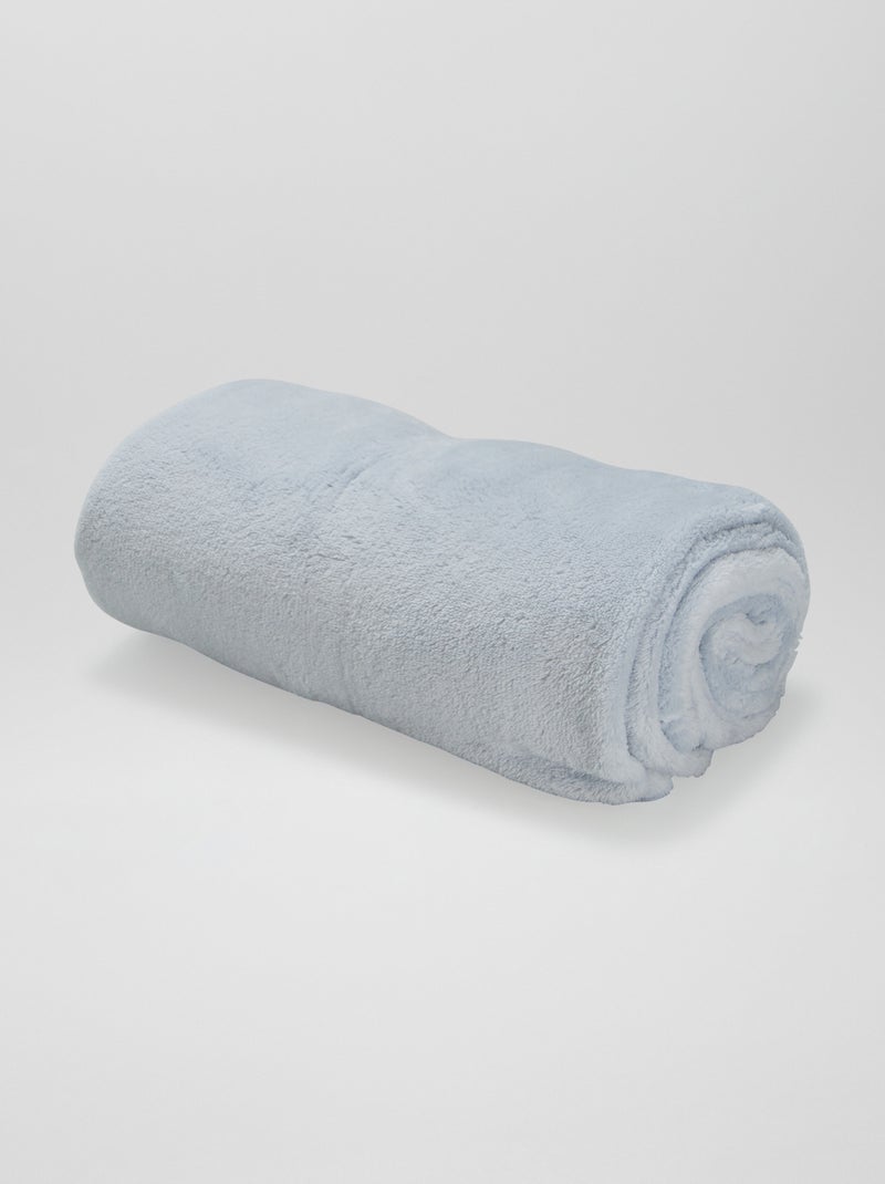 Manta lisa en tejido polar AZUL - Kiabi