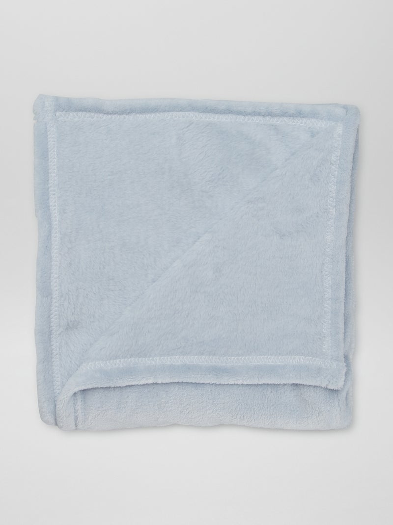 Manta lisa en tejido polar AZUL - Kiabi