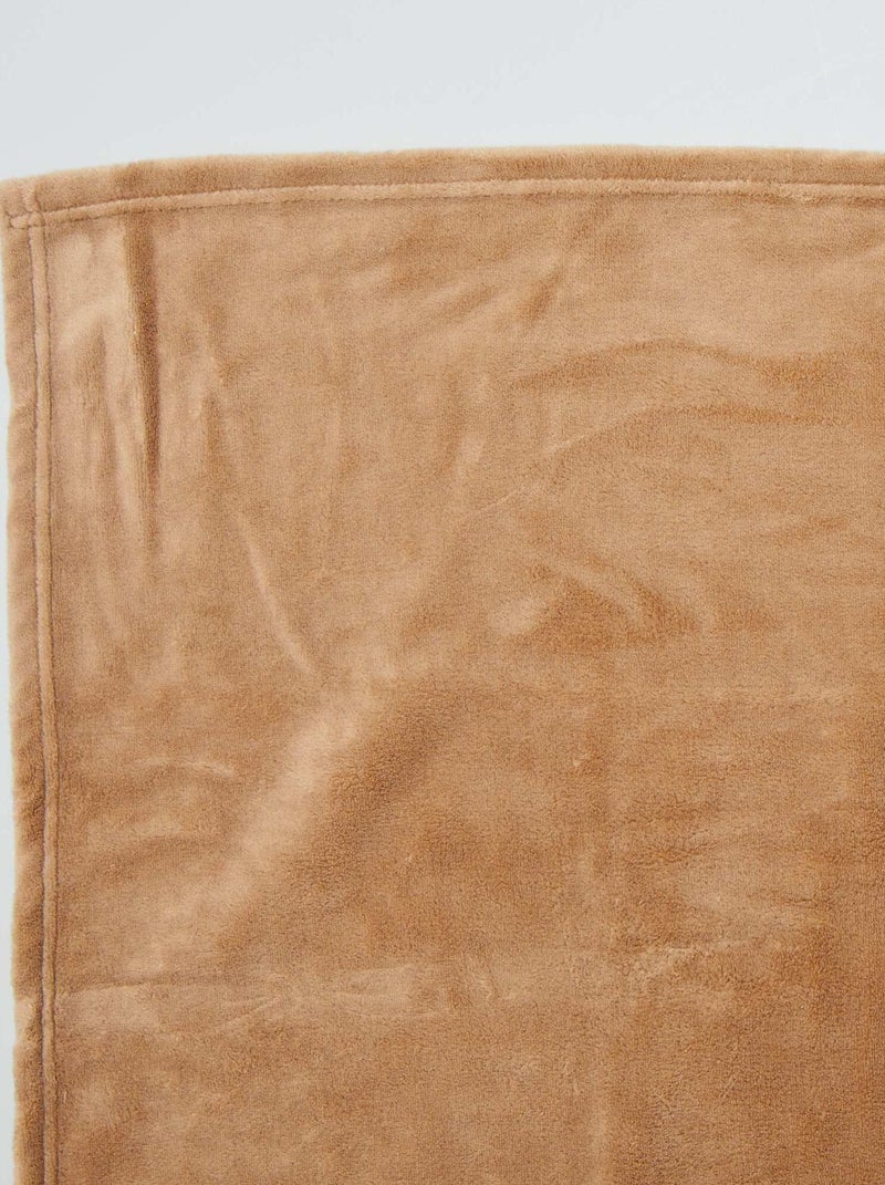 Manta lisa en tejido polar BEIGE - Kiabi