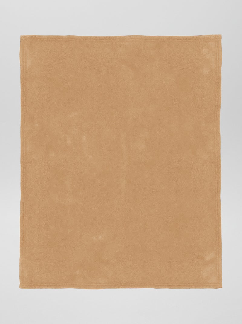 Manta lisa en tejido polar BEIGE - Kiabi