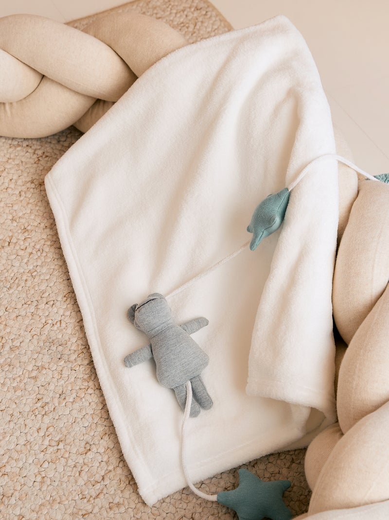 Manta lisa en tejido polar Blanco - Kiabi