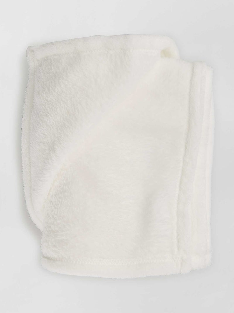 Manta lisa en tejido polar Blanco - Kiabi