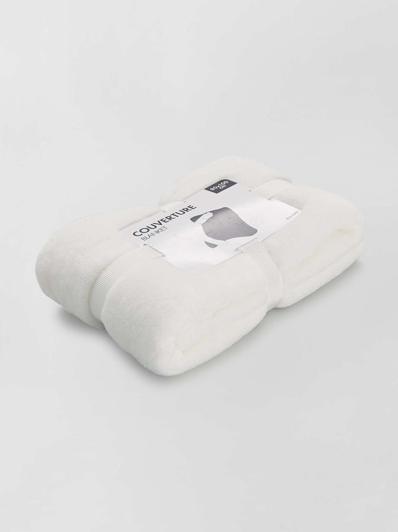 Manta lisa en tejido polar Blanco - Kiabi