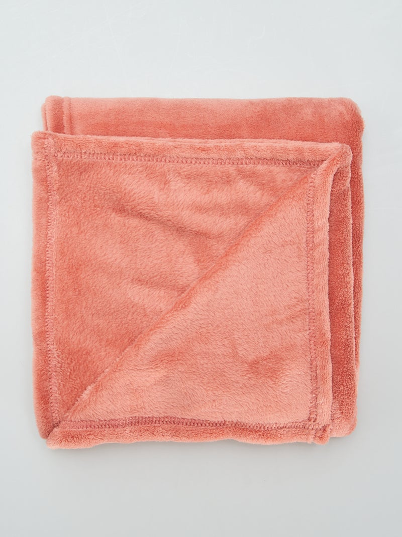 Manta lisa en tejido polar ROSA - Kiabi