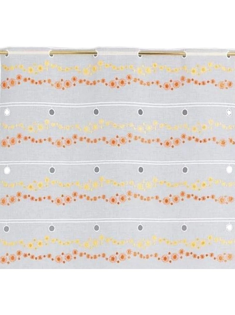 Manta modular bordada con motivos de solitos Naranja - Kiabi