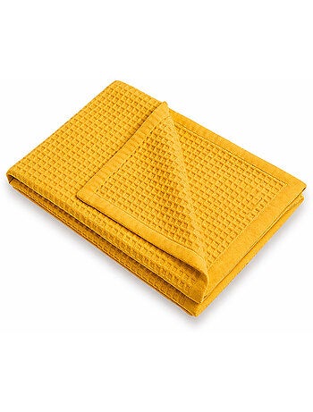 Manta Panal de Abeja en Algodón Orgánico Verde
