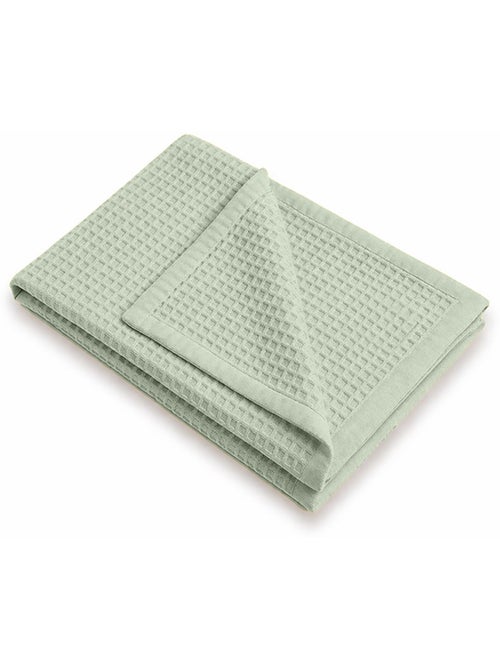 Manta Panal de Abeja en Algodón Orgánico Verde - Kiabi