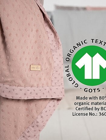 Manta para bebé en algodón orgánico con lunares en relieve 'Roba lil planet'