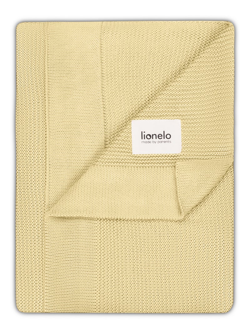 Manta para bebé LIONELO 100% algodón - Hipoalergénica - Antibacteriana - 100 × 75 cm Amarillo - Kiabi