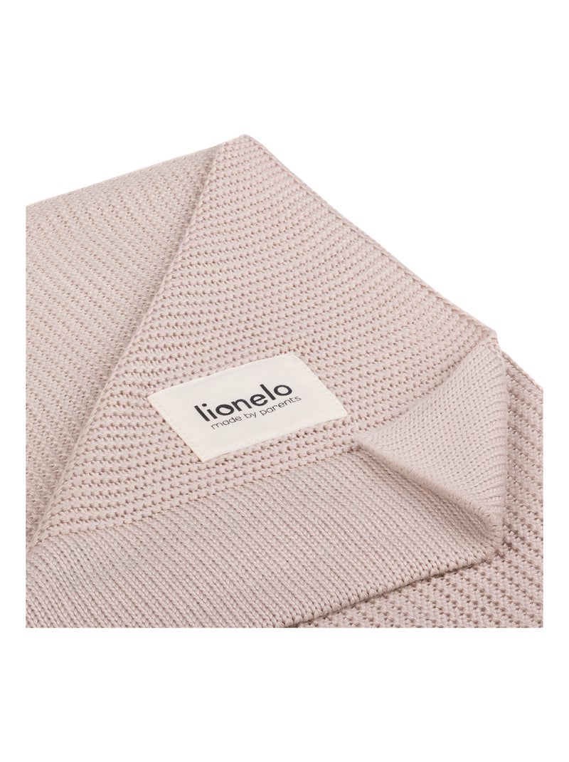 Manta para bebé LIONELO 100% algodón - Hipoalergénica - Antibacteriana - 100 × 75 cm Beige - Kiabi