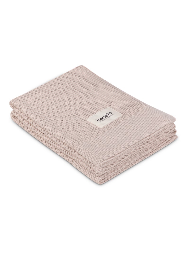 Manta para bebé LIONELO 100% algodón - Hipoalergénica - Antibacteriana - 100 × 75 cm Beige - Kiabi
