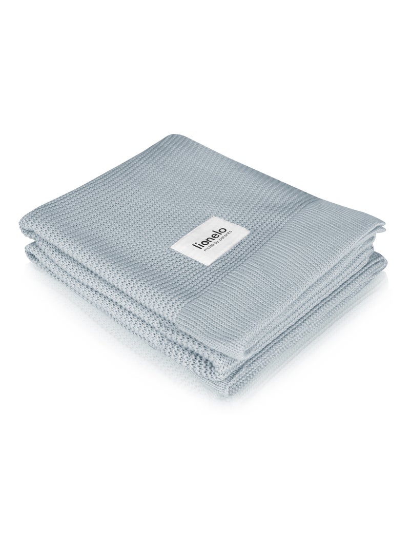 Manta para bebé LIONELO 100% algodón - Hipoalergénica - Antibacteriana - 100 × 75 cm Gris - Kiabi