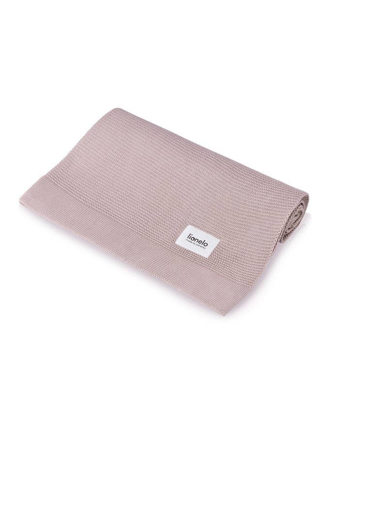 Manta para bebé LIONELO 100% algodón - Hipoalergénica - Antibacteriana - 100 × 75 cm Rosa - Kiabi